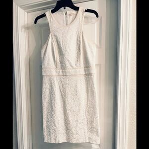 Rebecca Taylor jacquard lace velvet trim dress